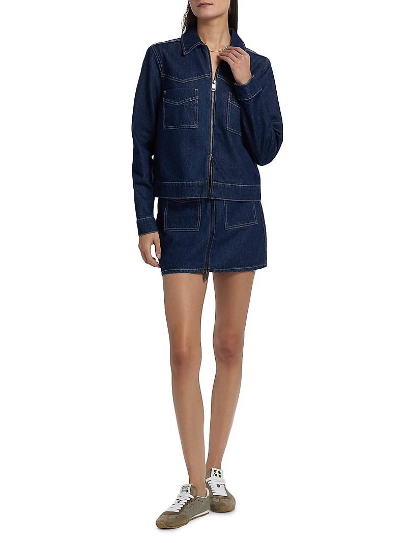 Trabuco Denim Zip-Front Jacket
