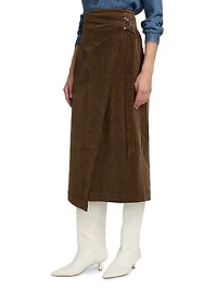 Graciels Stretch Corduroy Wrap Midi-Skirt