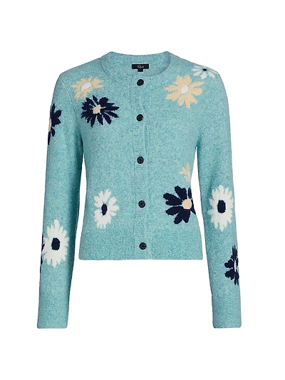 Millie Floral-Intarsia Wool-Blend Cardigan