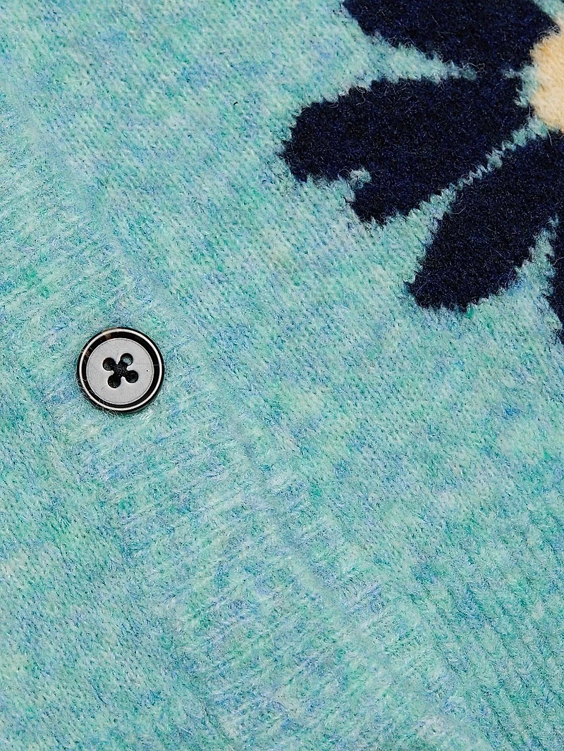 Millie Floral-Intarsia Wool-Blend Cardigan