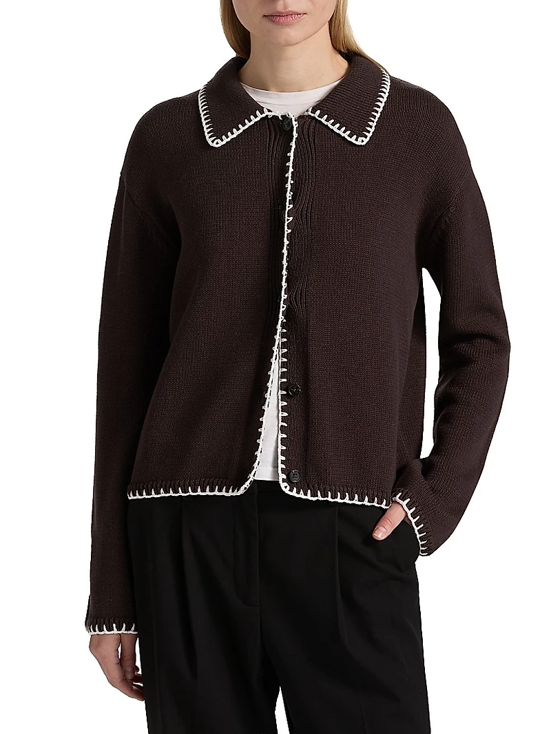 Rayleen Spread Collar Cotton Sweater