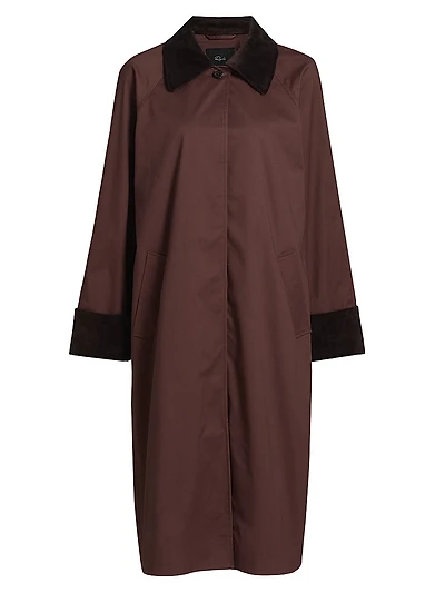 Levy Corduroy-Trimmed Long Coat