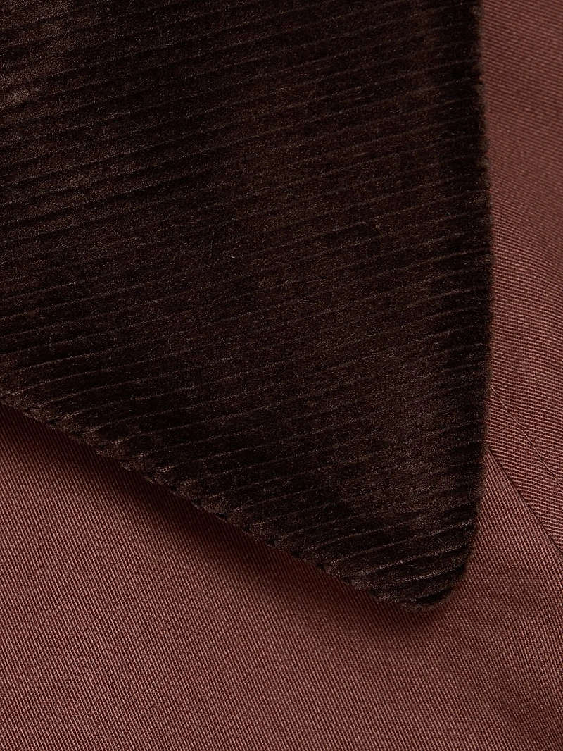 Levy Corduroy-Trimmed Long Coat