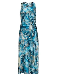 Gabriella Watercolor Sleeveless Midi-Dress