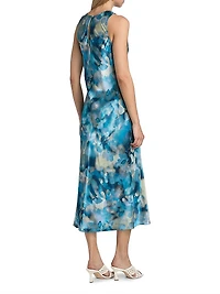 Gabriella Watercolor Sleeveless Midi-Dress