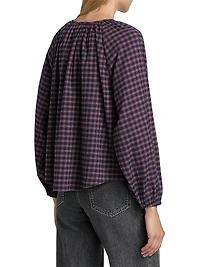 Indi Plaid Cotton-Blend Top