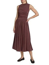 Brina Draped Modal Midi-Dress