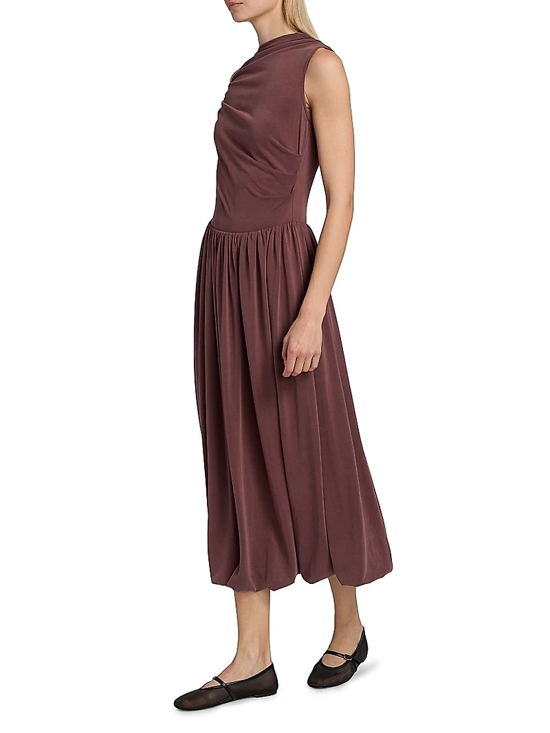 Brina Draped Modal Midi-Dress