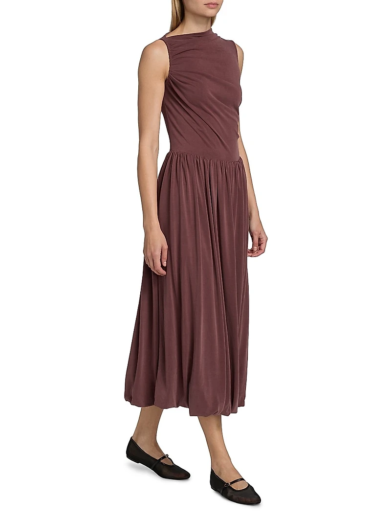 Brina Draped Modal Midi-Dress