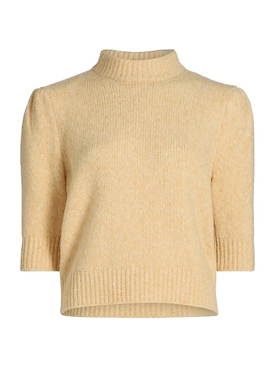 Klara Mock Turtleneck Wool-Blend Knit Top