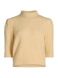 Klara Mock Turtleneck Wool-Blend Knit Top