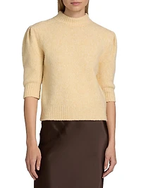 Klara Mock Turtleneck Wool-Blend Knit Top