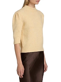 Klara Mock Turtleneck Wool-Blend Knit Top