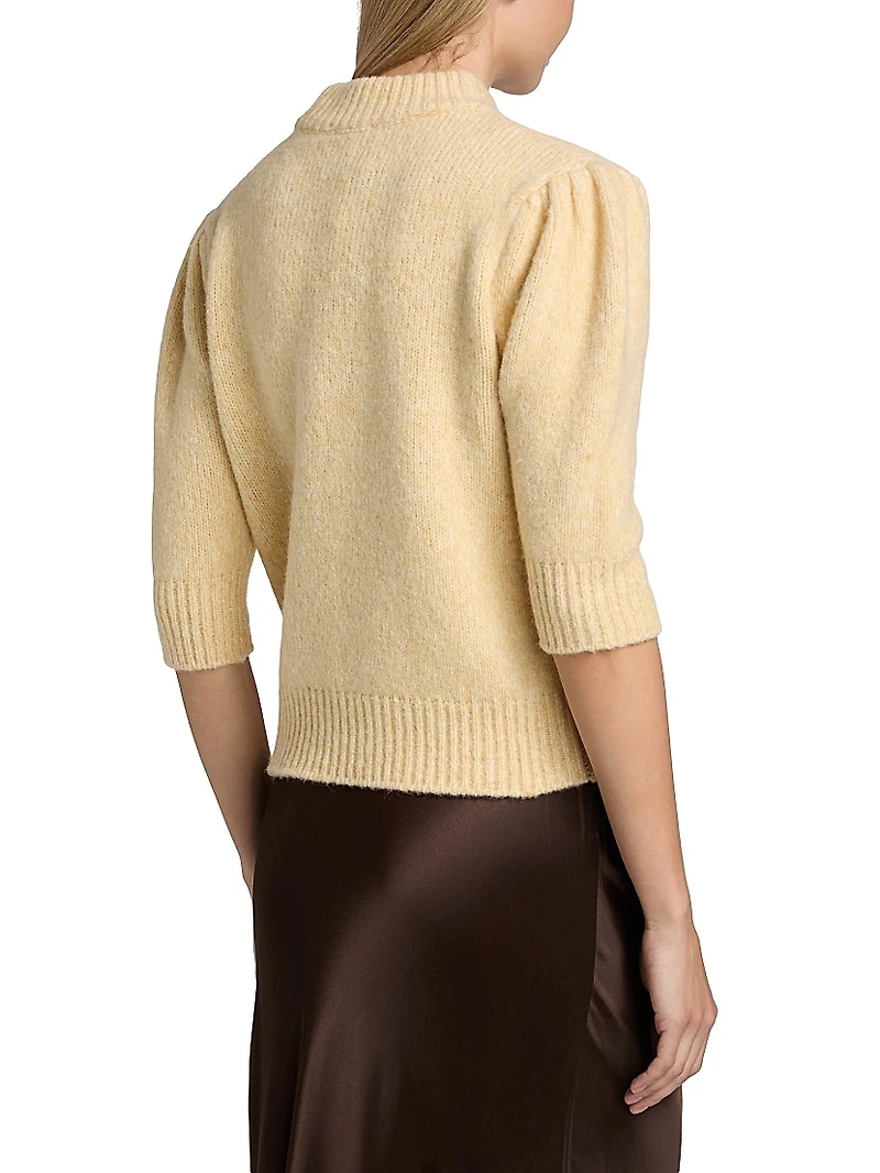 Klara Mock Turtleneck Wool-Blend Knit Top