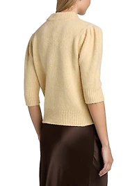 Klara Mock Turtleneck Wool-Blend Knit Top