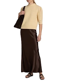 Klara Mock Turtleneck Wool-Blend Knit Top