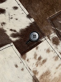 Haisley Abstract Print Leather Jacket