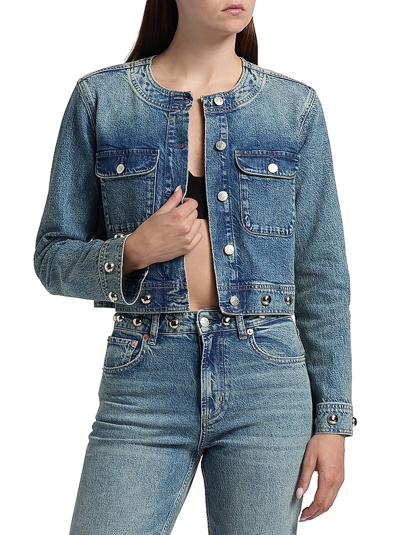 Capistrano Studded Denim Jacket