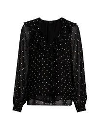 Honora Ruffled Polka Dot Blouse