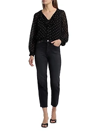Honora Ruffled Polka Dot Blouse