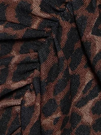 Rebecca Leopard Print Ruched Midi-Dress