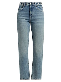Topanga Stud High-Rise Straight Ankle Jeans