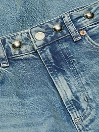 Topanga Stud High-Rise Straight Ankle Jeans