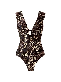 Balinese Dash Ruched One-Piece Swimsuit