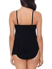 Solid Elsa Asymmetric Tankini Top