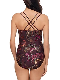 Empress Celeste Botanical Print One-Piece Swimsuit