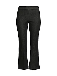 Stretch Denim Cropped Flare Pants