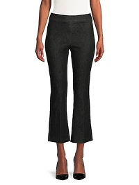 Stretch Denim Cropped Flare Pants