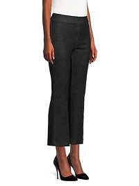 Stretch Denim Cropped Flare Pants