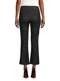 Stretch Denim Cropped Flare Pants