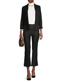 Stretch Denim Cropped Flare Pants