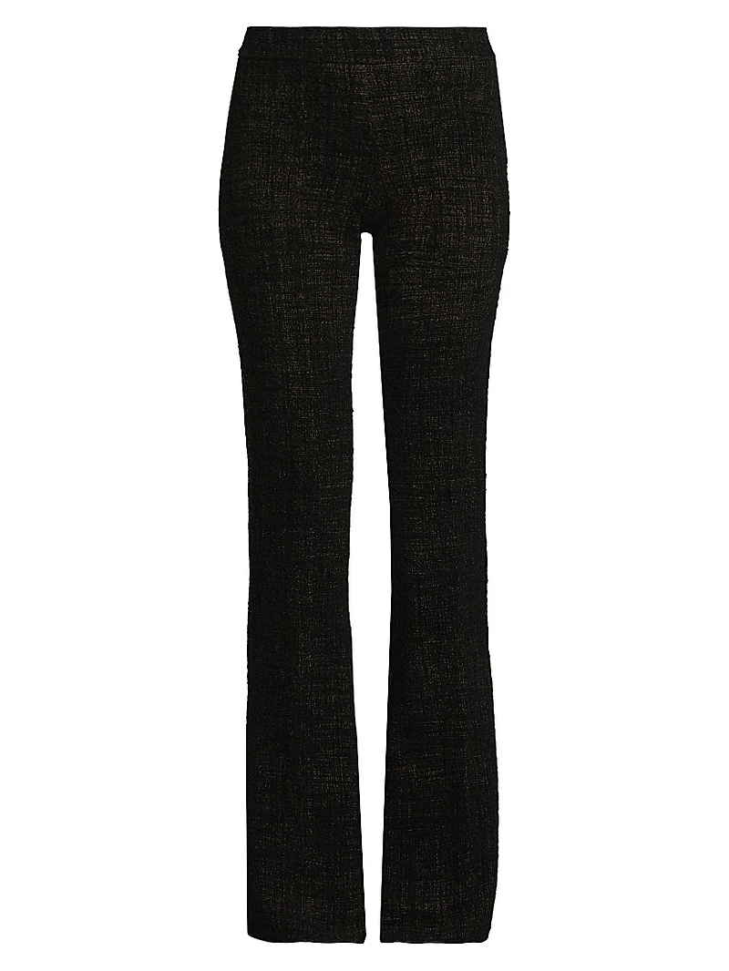 Cotton-Blend Full-Length Flare Pants