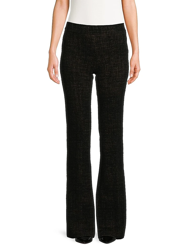 Cotton-Blend Full-Length Flare Pants