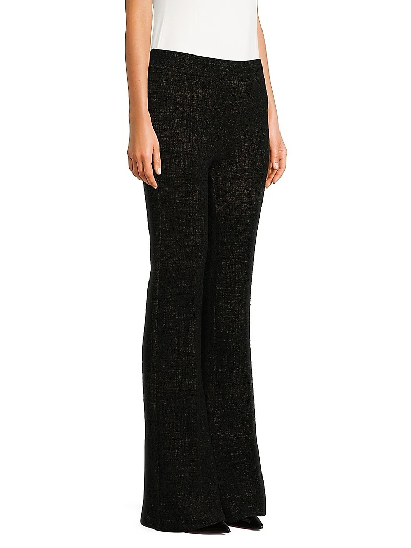 Cotton-Blend Full-Length Flare Pants