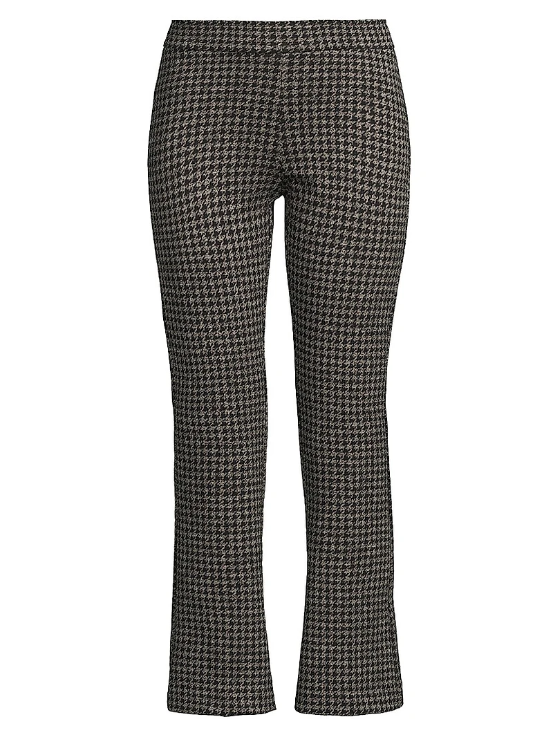 Avenue Montaigne Houndstooth Cropped Flared Pants