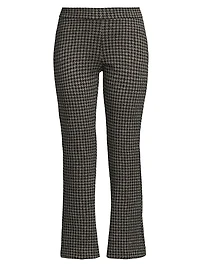 Avenue Montaigne Houndstooth Cropped Flared Pants