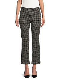 Avenue Montaigne Houndstooth Cropped Flared Pants