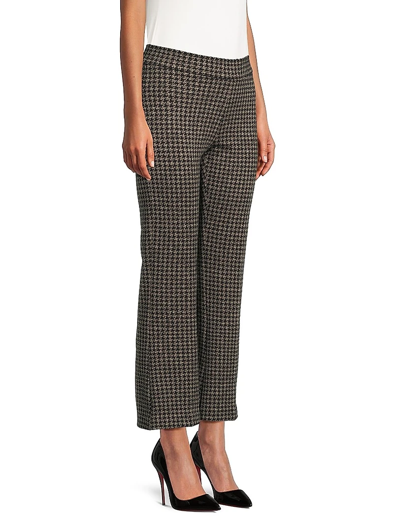 Avenue Montaigne Houndstooth Cropped Flared Pants