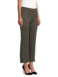 Avenue Montaigne Houndstooth Cropped Flared Pants