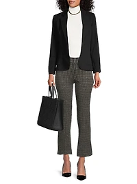 Avenue Montaigne Houndstooth Cropped Flared Pants