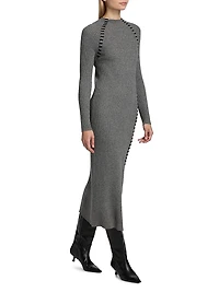 Imara Ribbed Wool Blend Midi-Dress