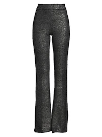 Avenue Montaigne Metallic Stretch Flared Pants