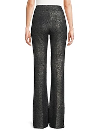 Avenue Montaigne Metallic Stretch Flared Pants