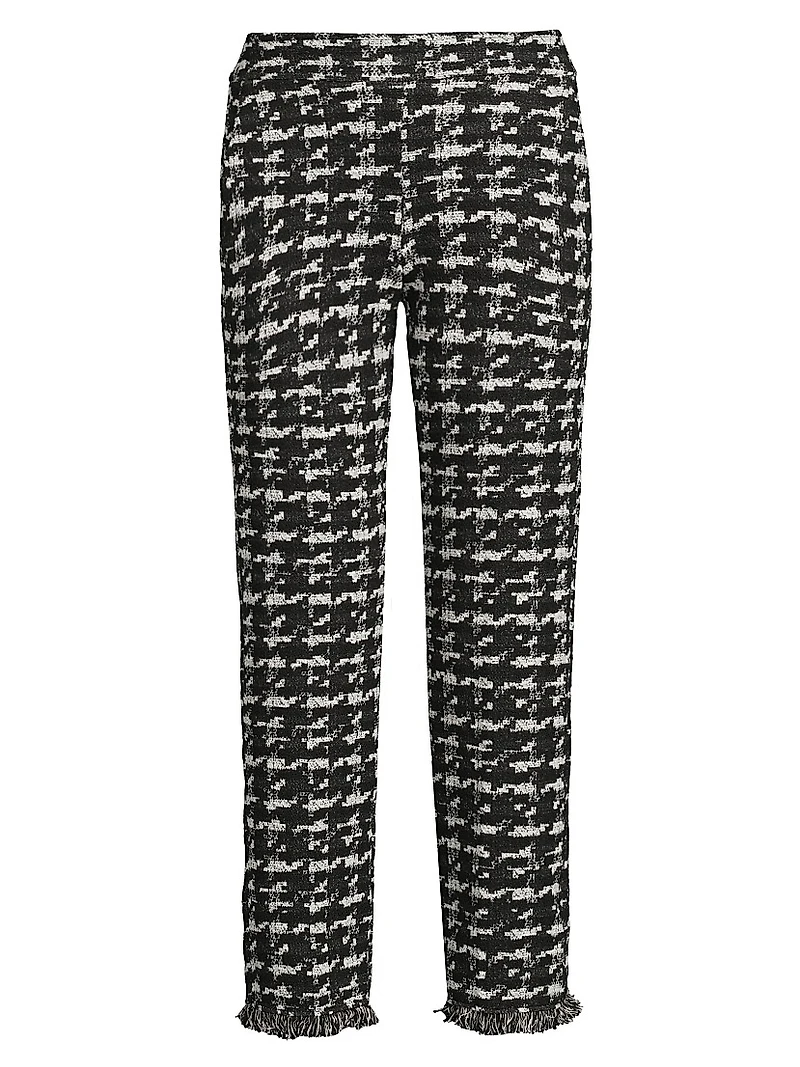 Avenue Montaigne Houndstooth Slim-Fit Crop Pants