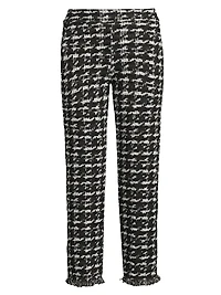Avenue Montaigne Houndstooth Slim-Fit Crop Pants