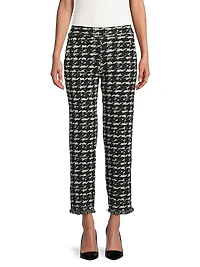Avenue Montaigne Houndstooth Slim-Fit Crop Pants
